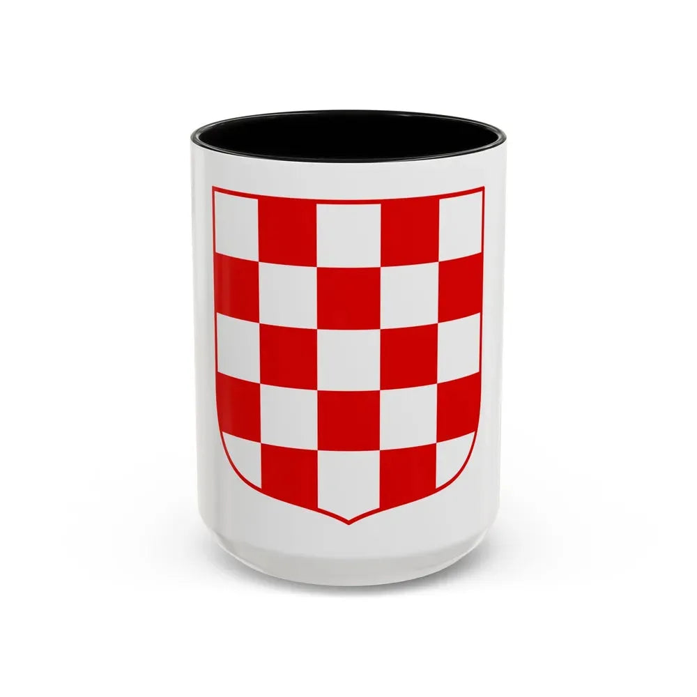 Coat of arms of Croatia (white chequy) - Accent Coffee Mug 15oz Black - Go Mug Yourself