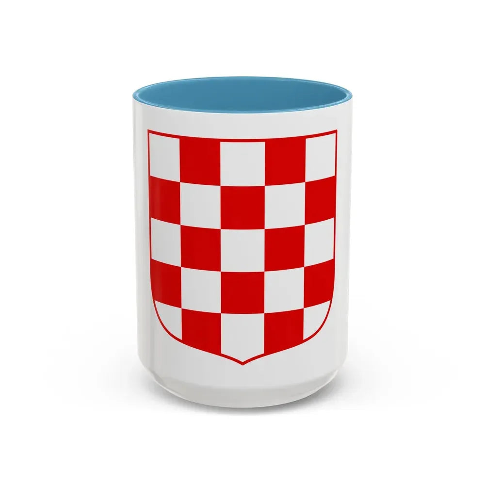 Coat of arms of Croatia (white chequy) - Accent Coffee Mug 15oz Light Blue - Go Mug Yourself