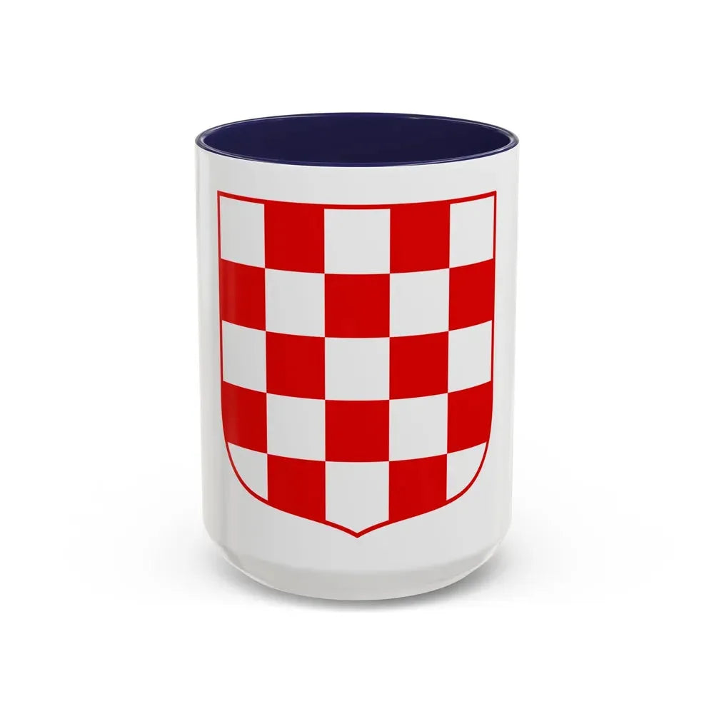 Coat of arms of Croatia (white chequy) - Accent Coffee Mug 15oz Navy - Go Mug Yourself