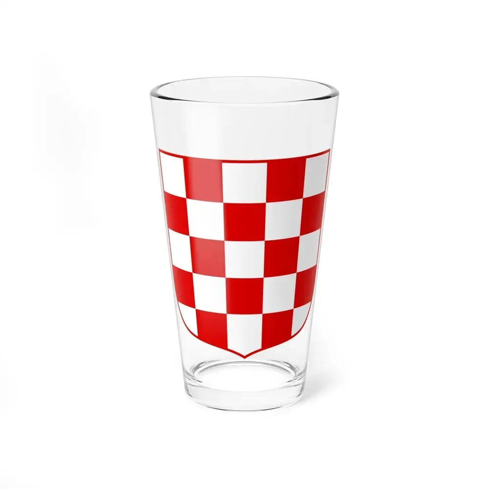 Coat of arms of Croatia (white chequy) - Pint Glass 16oz 16oz - Go Mug Yourself
