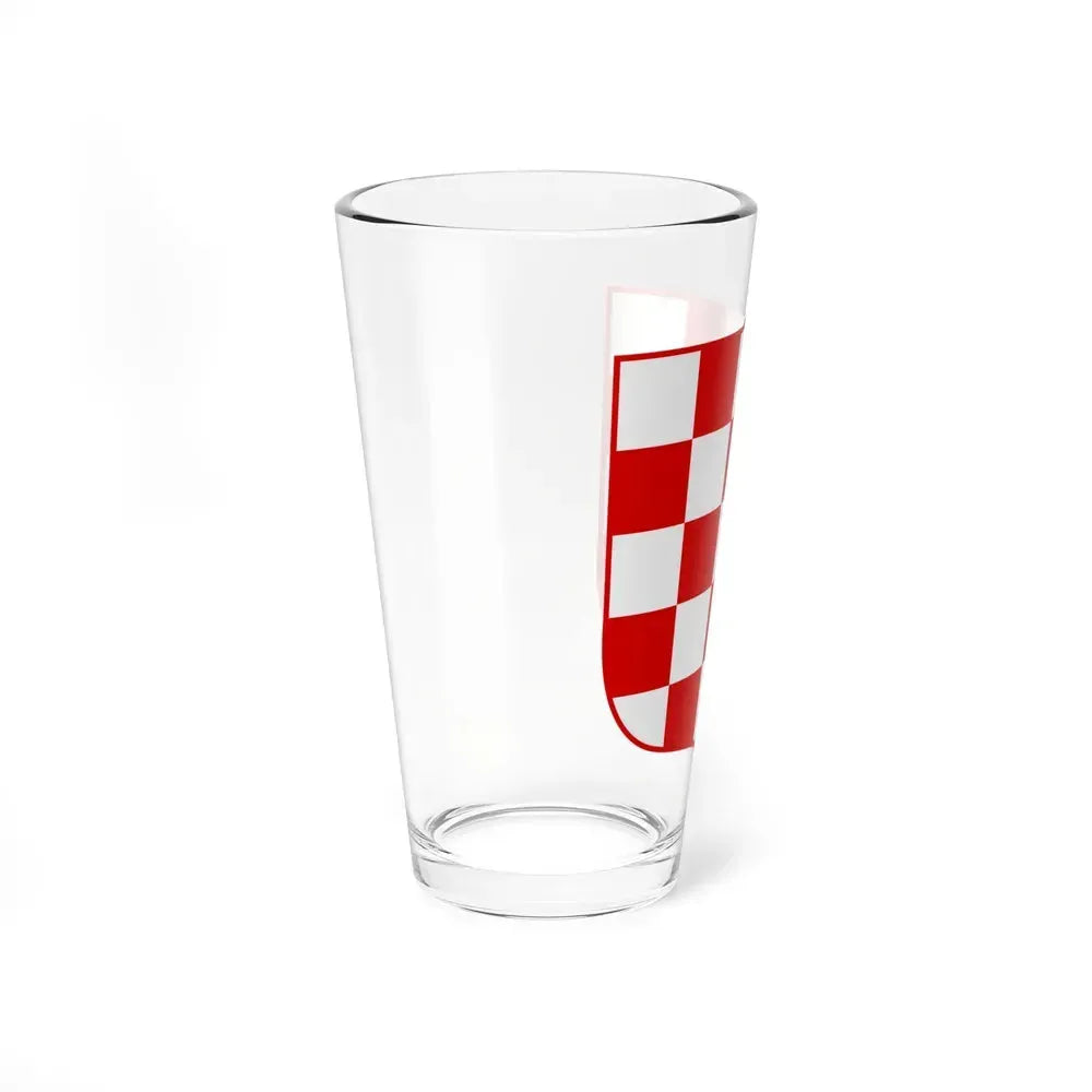 Coat of arms of Croatia (white chequy) - Pint Glass 16oz - Go Mug Yourself