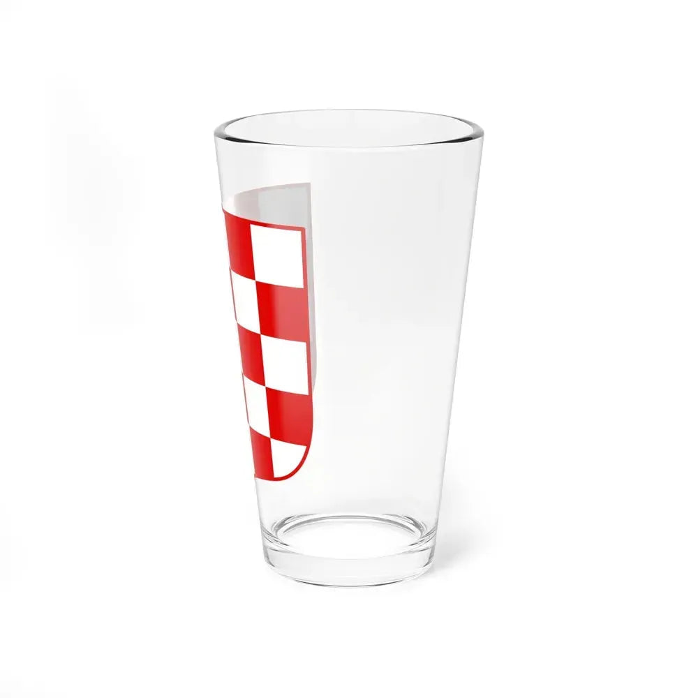 Coat of arms of Croatia (white chequy) - Pint Glass 16oz - Go Mug Yourself