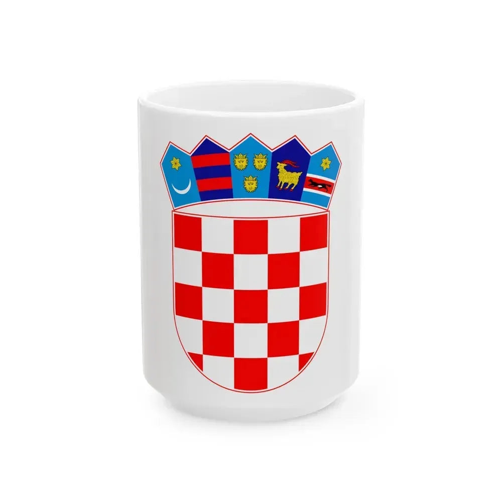 Coat of arms of Croatia - White Coffee Mug 15oz - Go Mug Yourself