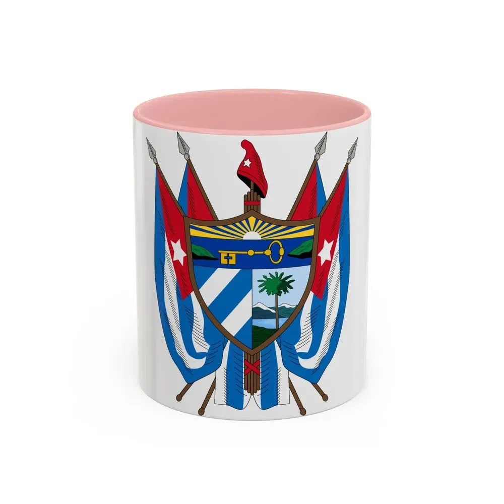 Coat of arms of Cuba (19th century) - Accent Coffee Mug 11oz Pink - Go Mug Yourself