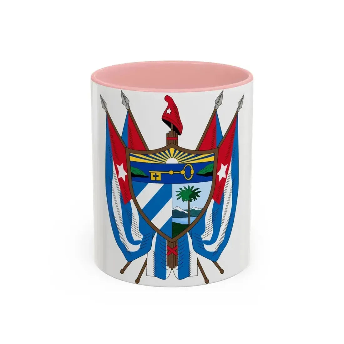 Coat of arms of Cuba (19th century) - Accent Coffee Mug 11oz Pink - Go Mug Yourself
