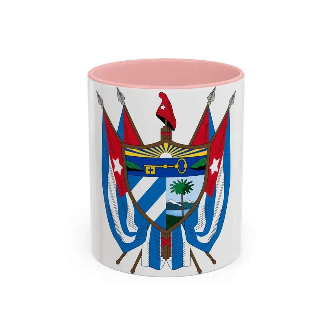 Coat of arms of Cuba (19th century) - Accent Coffee Mug 11oz Pink - Go Mug Yourself