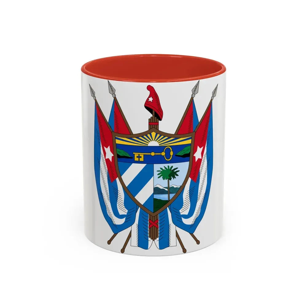 Coat of arms of Cuba (19th century) - Accent Coffee Mug 11oz Red - Go Mug Yourself