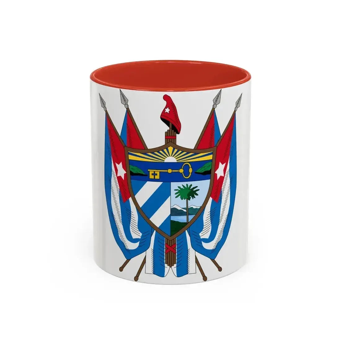 Coat of arms of Cuba (19th century) - Accent Coffee Mug 11oz Red - Go Mug Yourself