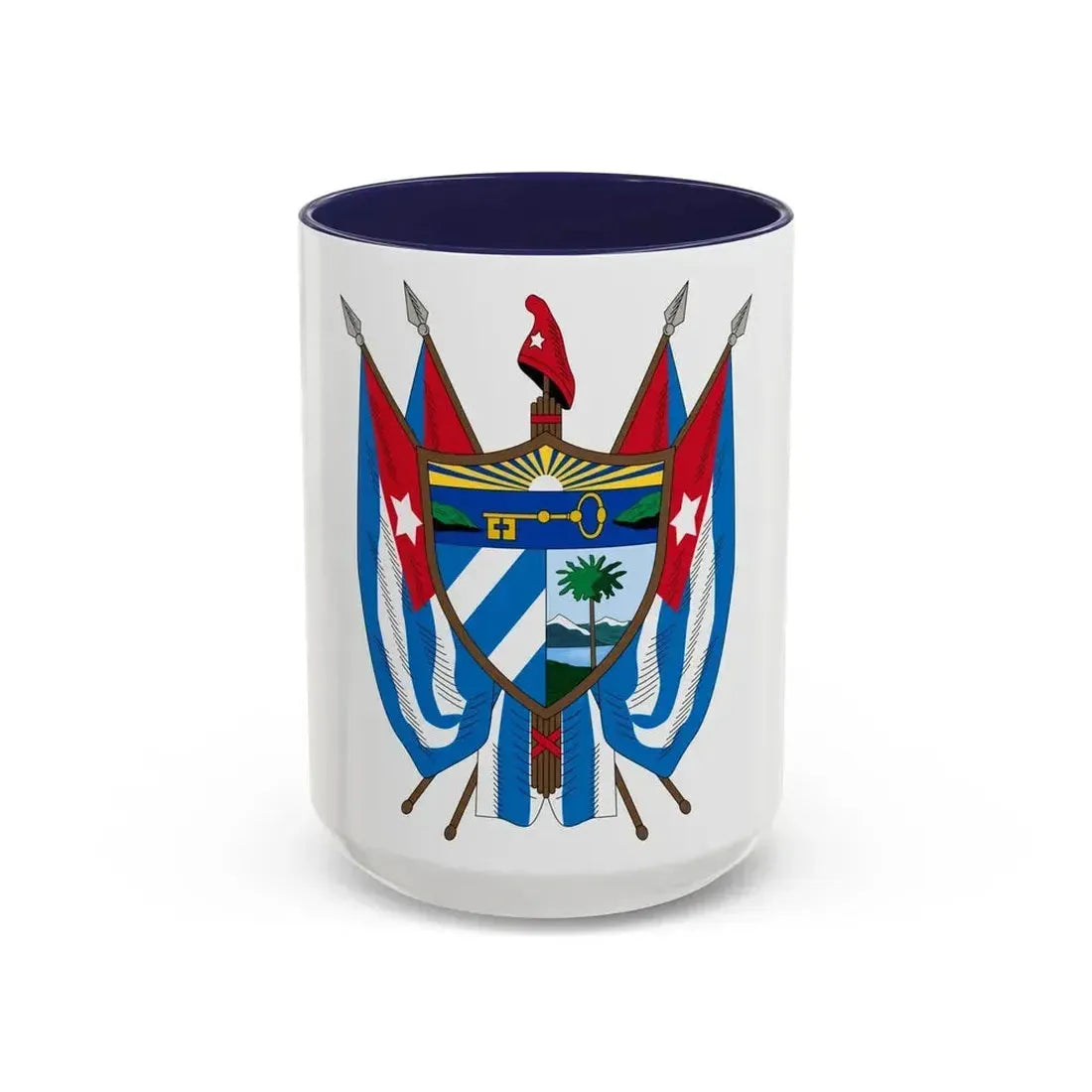 Coat of arms of Cuba (19th century) - Accent Coffee Mug 15oz Navy - Go Mug Yourself