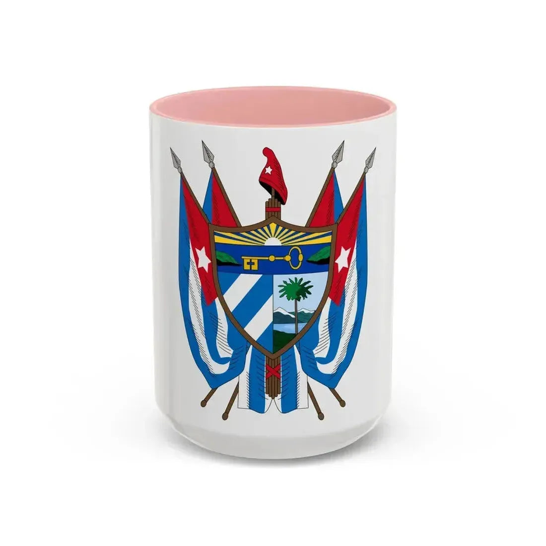 Coat of arms of Cuba (19th century) - Accent Coffee Mug 15oz Pink - Go Mug Yourself