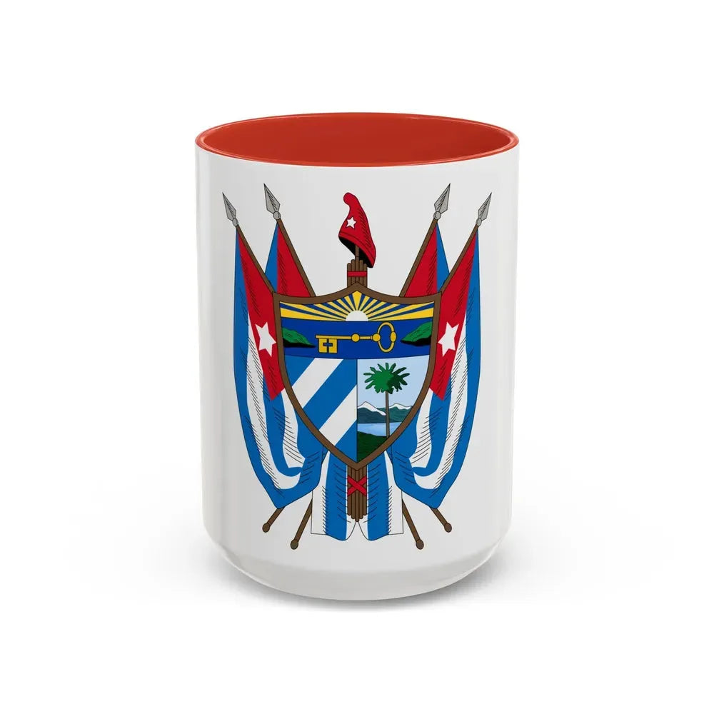 Coat of arms of Cuba (19th century) - Accent Coffee Mug 15oz Red - Go Mug Yourself