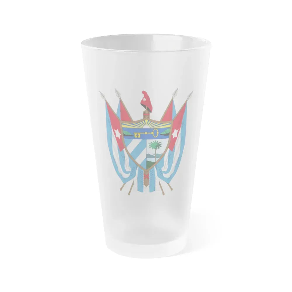 Coat of arms of Cuba (19th century) - Frosted Pint Glass 16oz Default Title - Go Mug Yourself