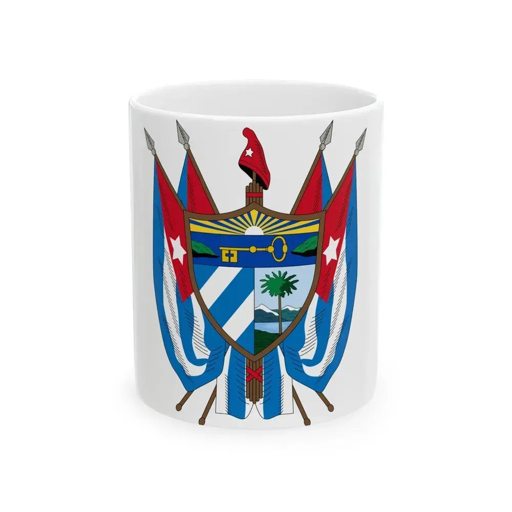 Coat of arms of Cuba (19th century) - White Coffee Mug 11oz - Go Mug Yourself