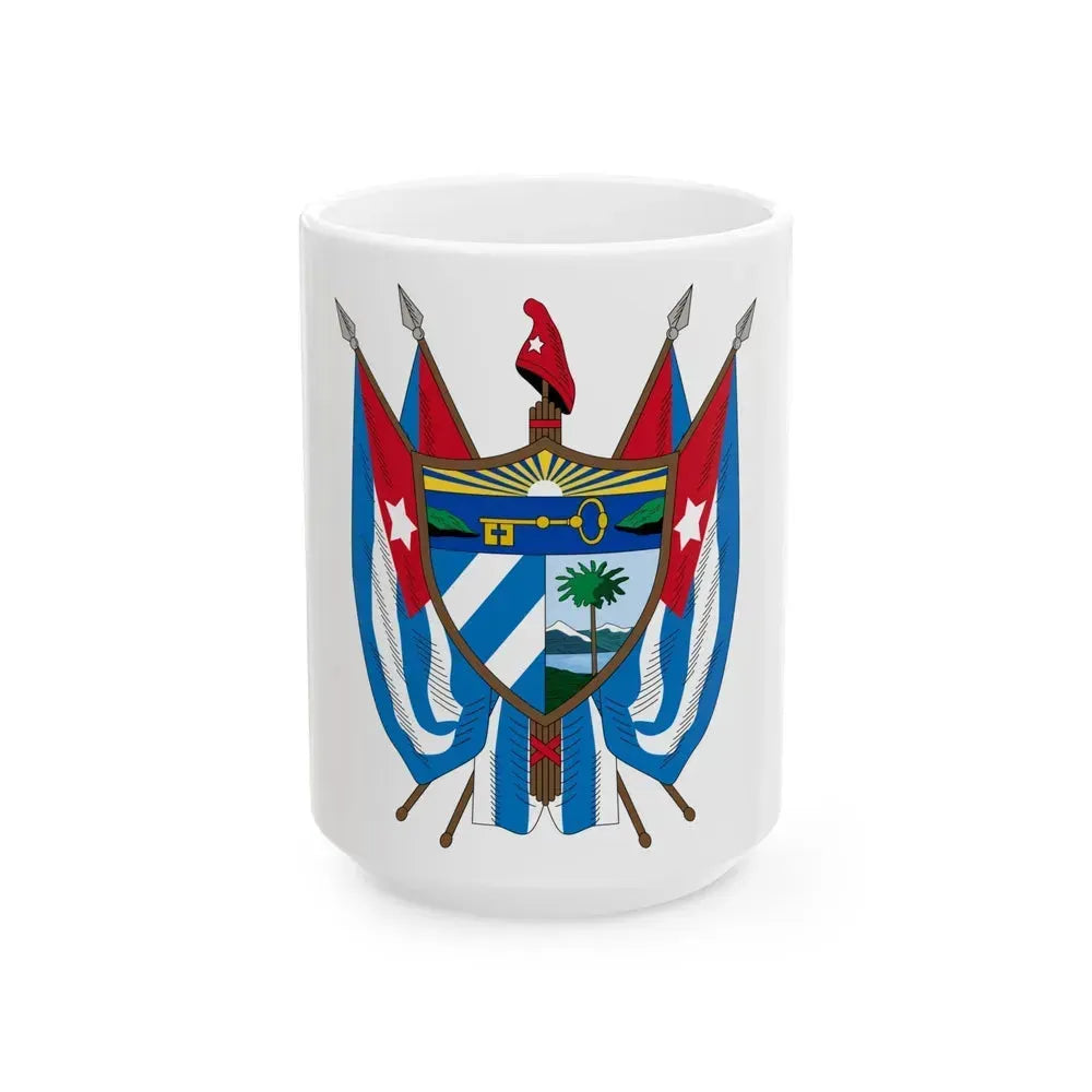 Coat of arms of Cuba (19th century) - White Coffee Mug 15oz - Go Mug Yourself