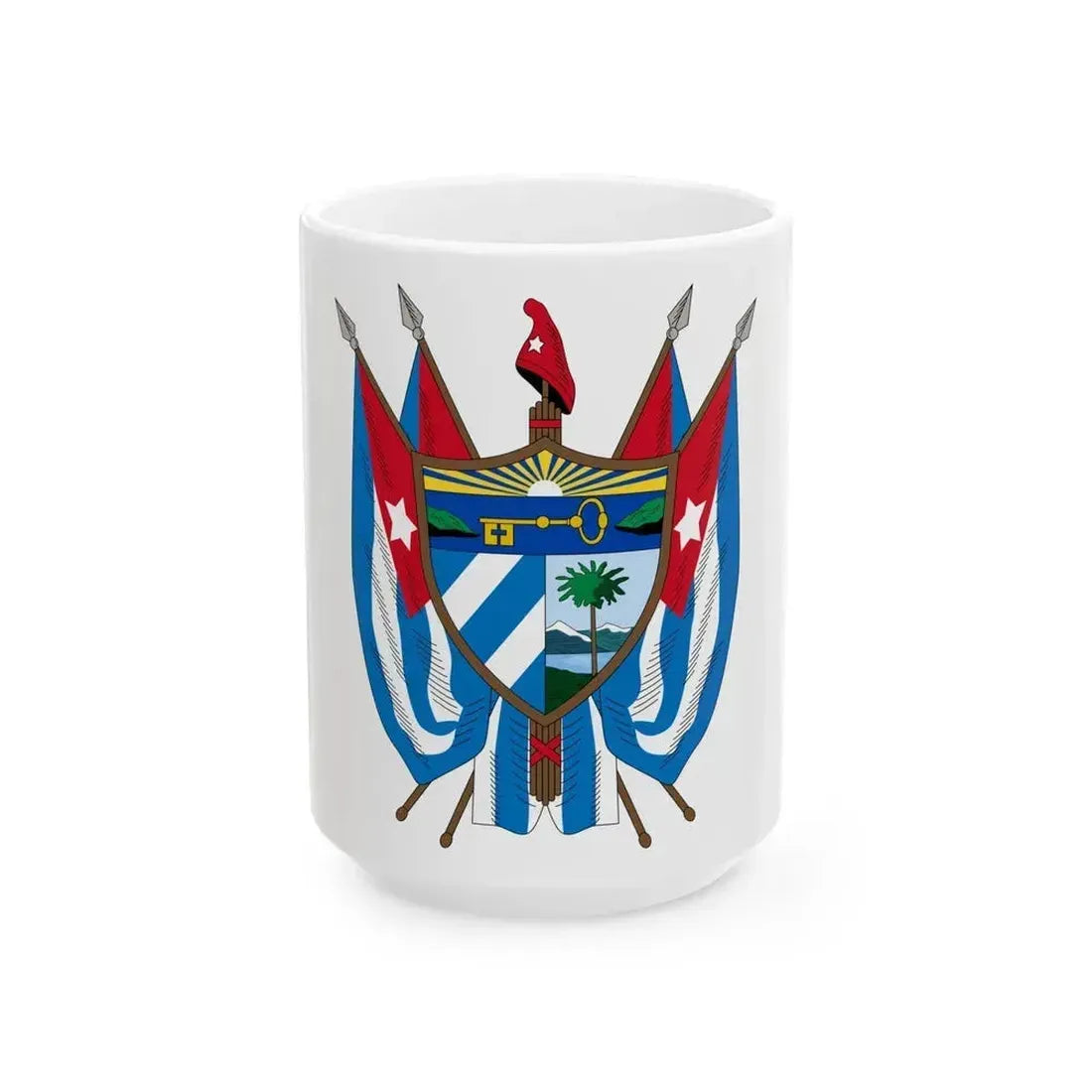 Coat of arms of Cuba (19th century) - White Coffee Mug 15oz - Go Mug Yourself
