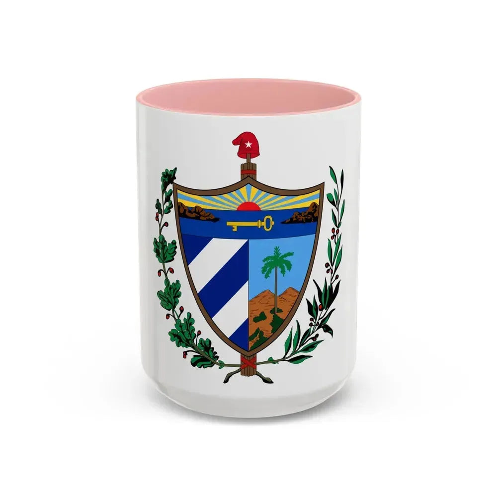 Coat of arms of Cuba - Accent Coffee Mug 15oz Pink - Go Mug Yourself