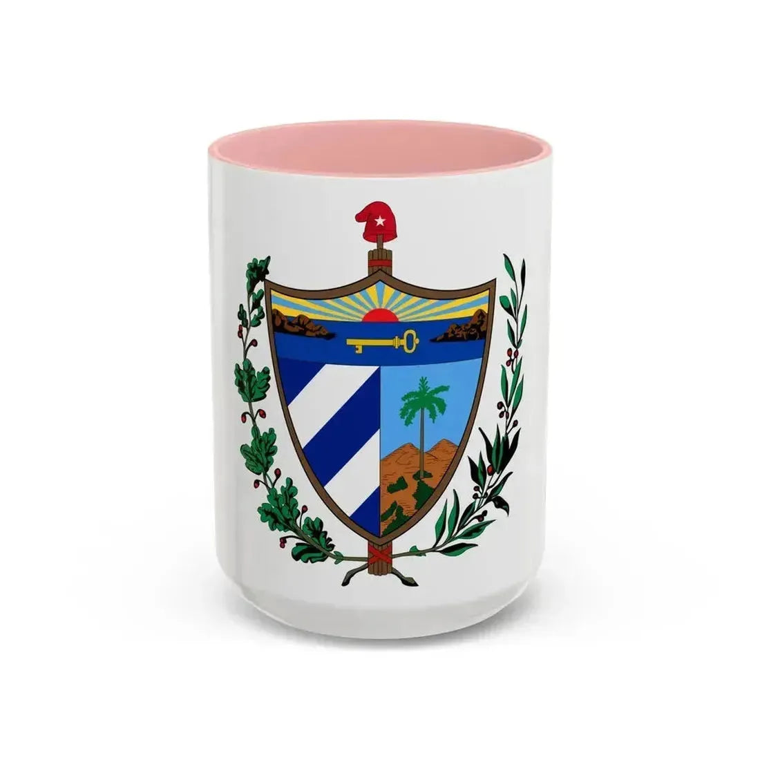 Coat of arms of Cuba - Accent Coffee Mug 15oz Pink - Go Mug Yourself