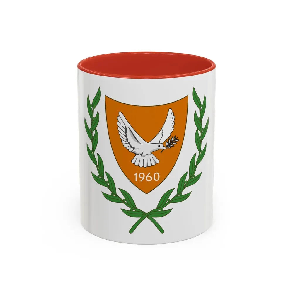 Coat of arms of Cyprus (2006) - Accent Coffee Mug 11oz Red - Go Mug Yourself