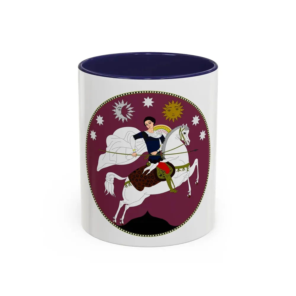 Coat of Arms of Democratic Republic of Georgia - Accent Coffee Mug 11oz Navy - Go Mug Yourself