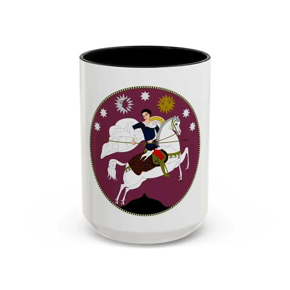 Coat of Arms of Democratic Republic of Georgia - Accent Coffee Mug 15oz Black - Go Mug Yourself