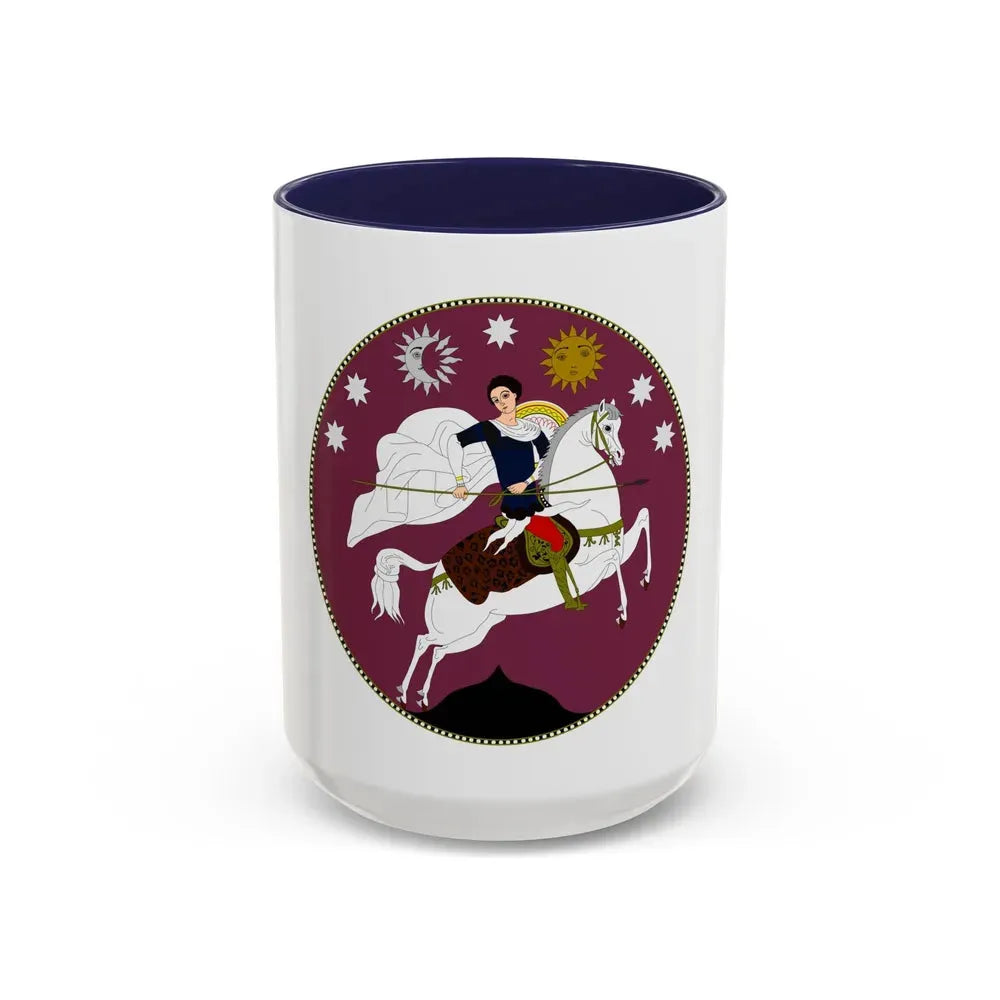 Coat of Arms of Democratic Republic of Georgia - Accent Coffee Mug 15oz Navy - Go Mug Yourself