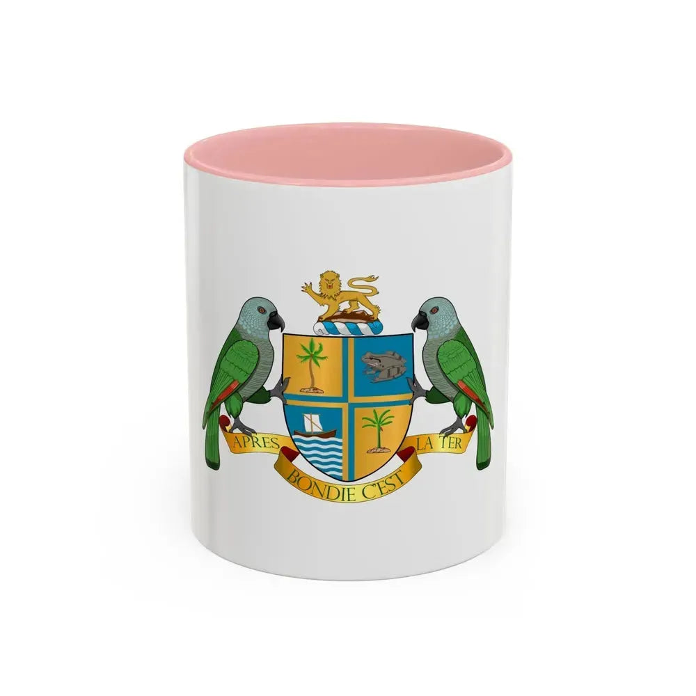 Coat of arms of Dominica - Accent Coffee Mug 11oz Pink - Go Mug Yourself