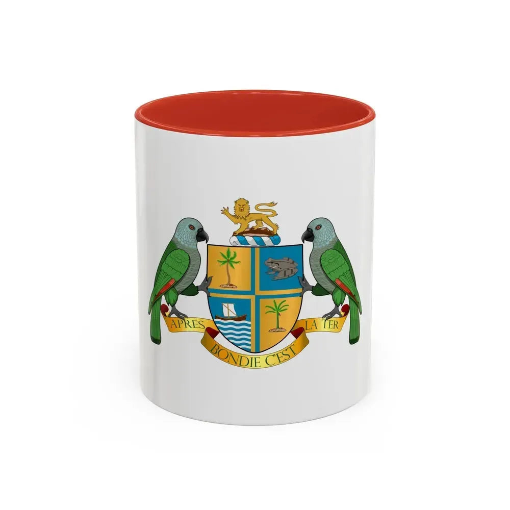 Coat of arms of Dominica - Accent Coffee Mug 11oz Red - Go Mug Yourself