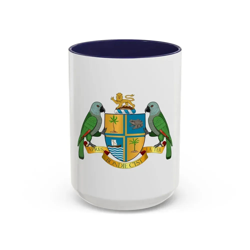 Coat of arms of Dominica - Accent Coffee Mug 15oz Navy - Go Mug Yourself
