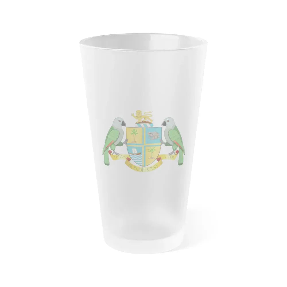 Coat of arms of Dominica - Frosted Pint Glass 16oz Default Title - Go Mug Yourself