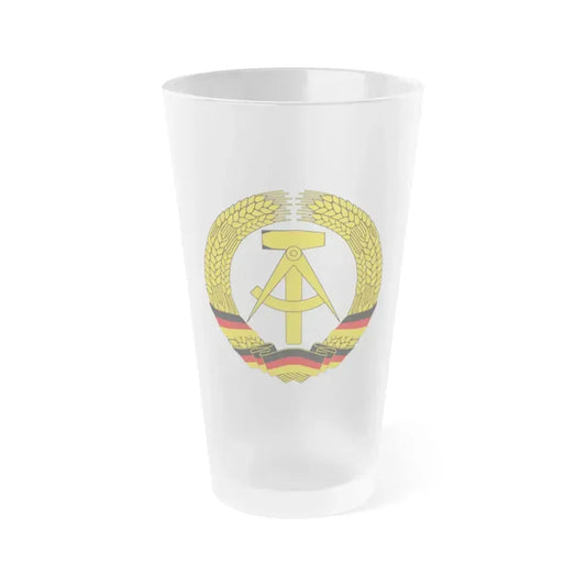 Coat of Arms of East Germany (1953-1955) - Frosted Pint Glass 16oz 16oz Frosted - Go Mug Yourself