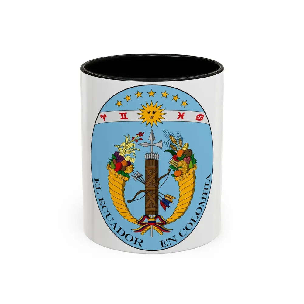 Coat of arms of Ecuador (1830) - Accent Coffee Mug 11oz Black - Go Mug Yourself