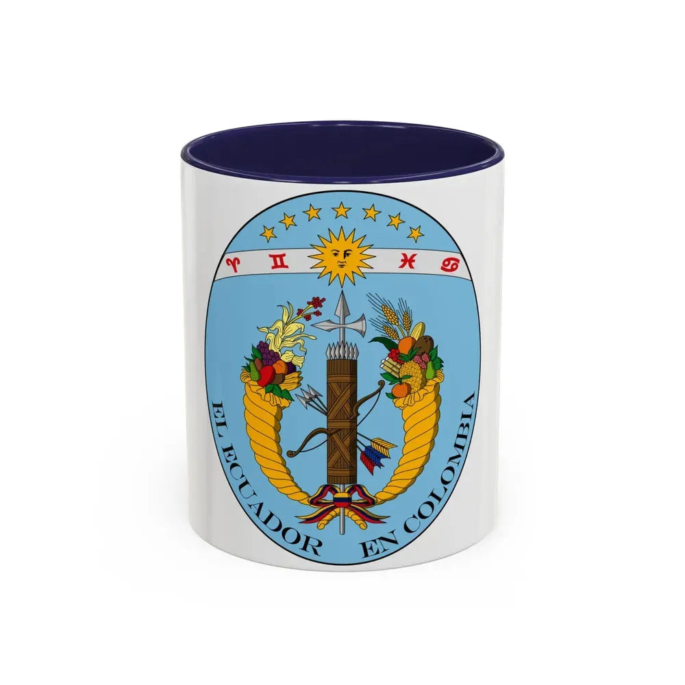 Coat of arms of Ecuador (1830) - Accent Coffee Mug 11oz Navy - Go Mug Yourself