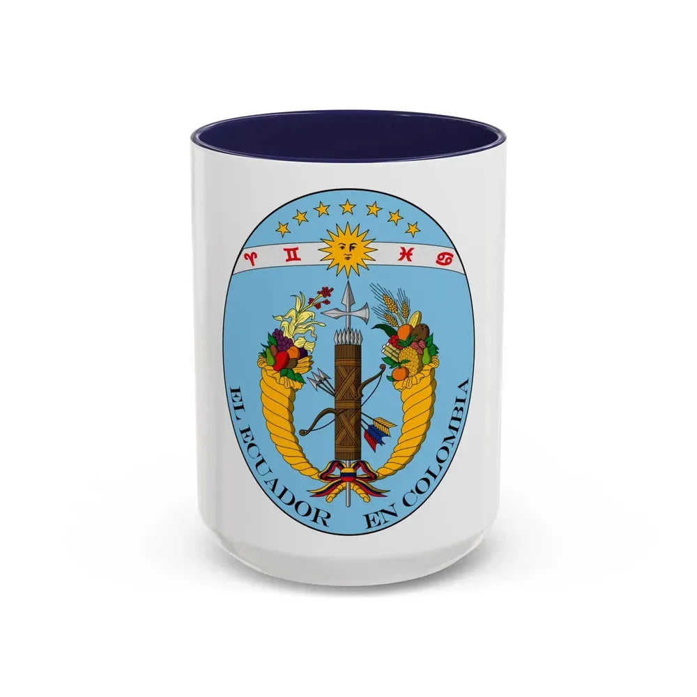 Coat of arms of Ecuador (1830) - Accent Coffee Mug 15oz Navy - Go Mug Yourself