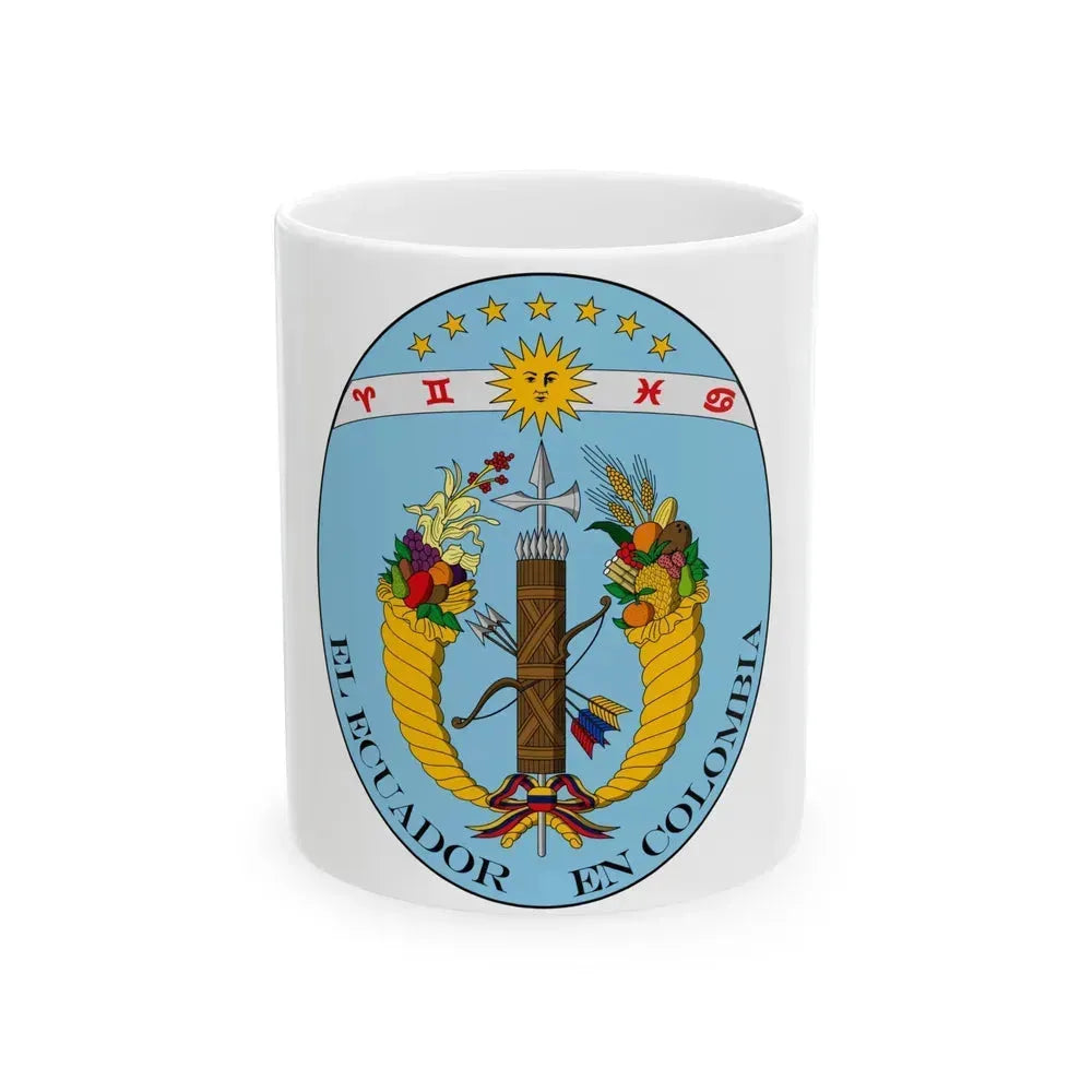 Coat of arms of Ecuador (1830) - White Coffee Mug 11oz - Go Mug Yourself