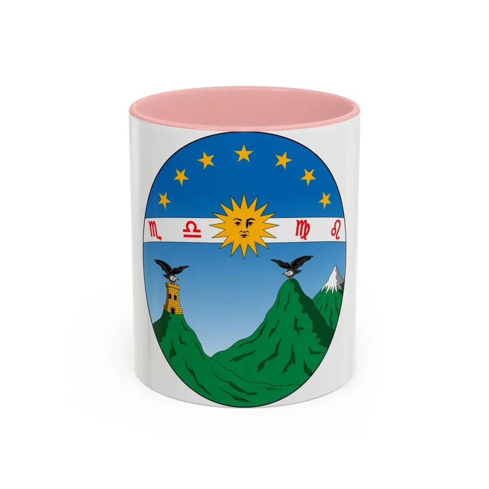 Coat of arms of Ecuador (1835) - Accent Coffee Mug 11oz Pink - Go Mug Yourself