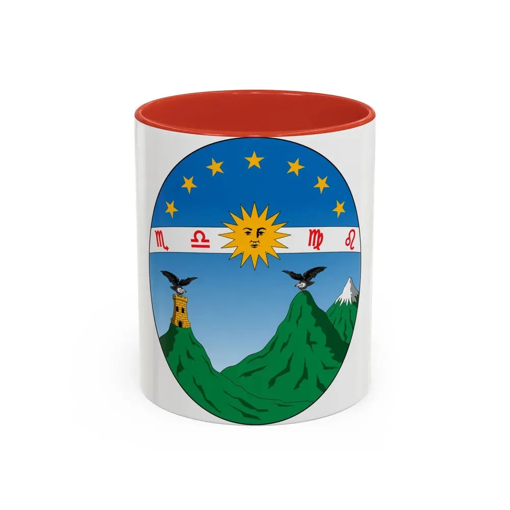Coat of arms of Ecuador (1835) - Accent Coffee Mug 11oz Red - Go Mug Yourself