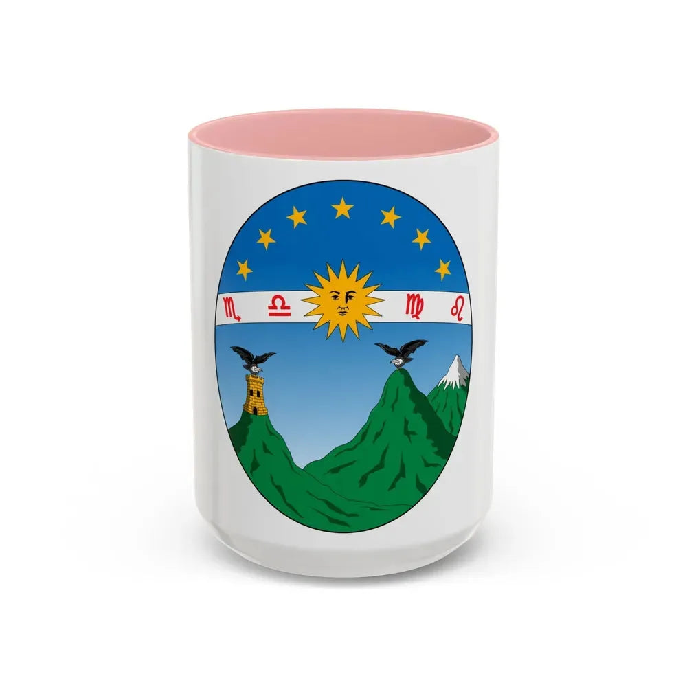 Coat of arms of Ecuador (1835) - Accent Coffee Mug 15oz Pink - Go Mug Yourself