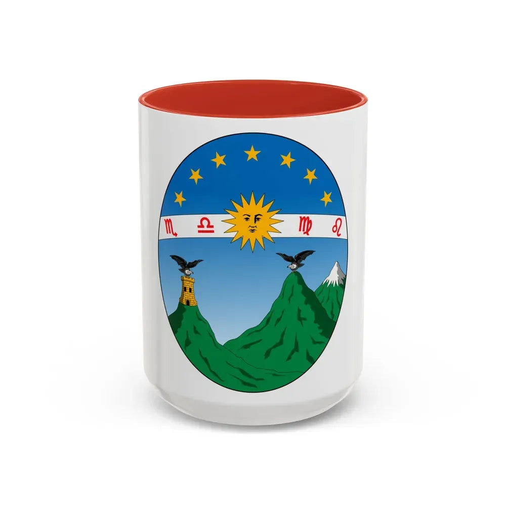 Coat of arms of Ecuador (1835) - Accent Coffee Mug 15oz Red - Go Mug Yourself