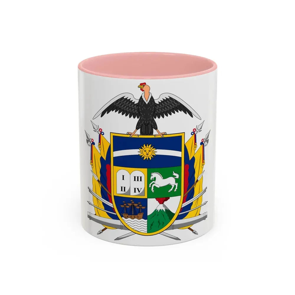 Coat of arms of Ecuador (1843) - Accent Coffee Mug 11oz Pink - Go Mug Yourself
