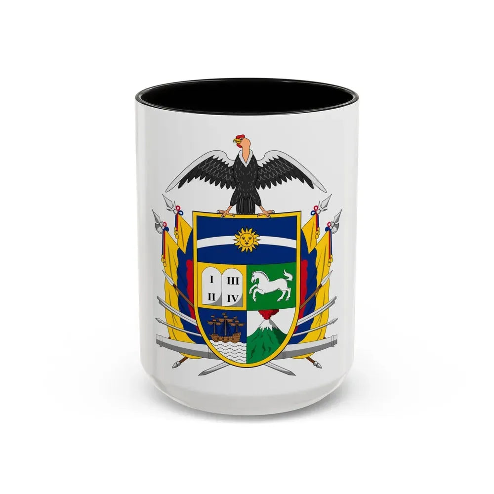 Coat of arms of Ecuador (1843) - Accent Coffee Mug 15oz Black - Go Mug Yourself