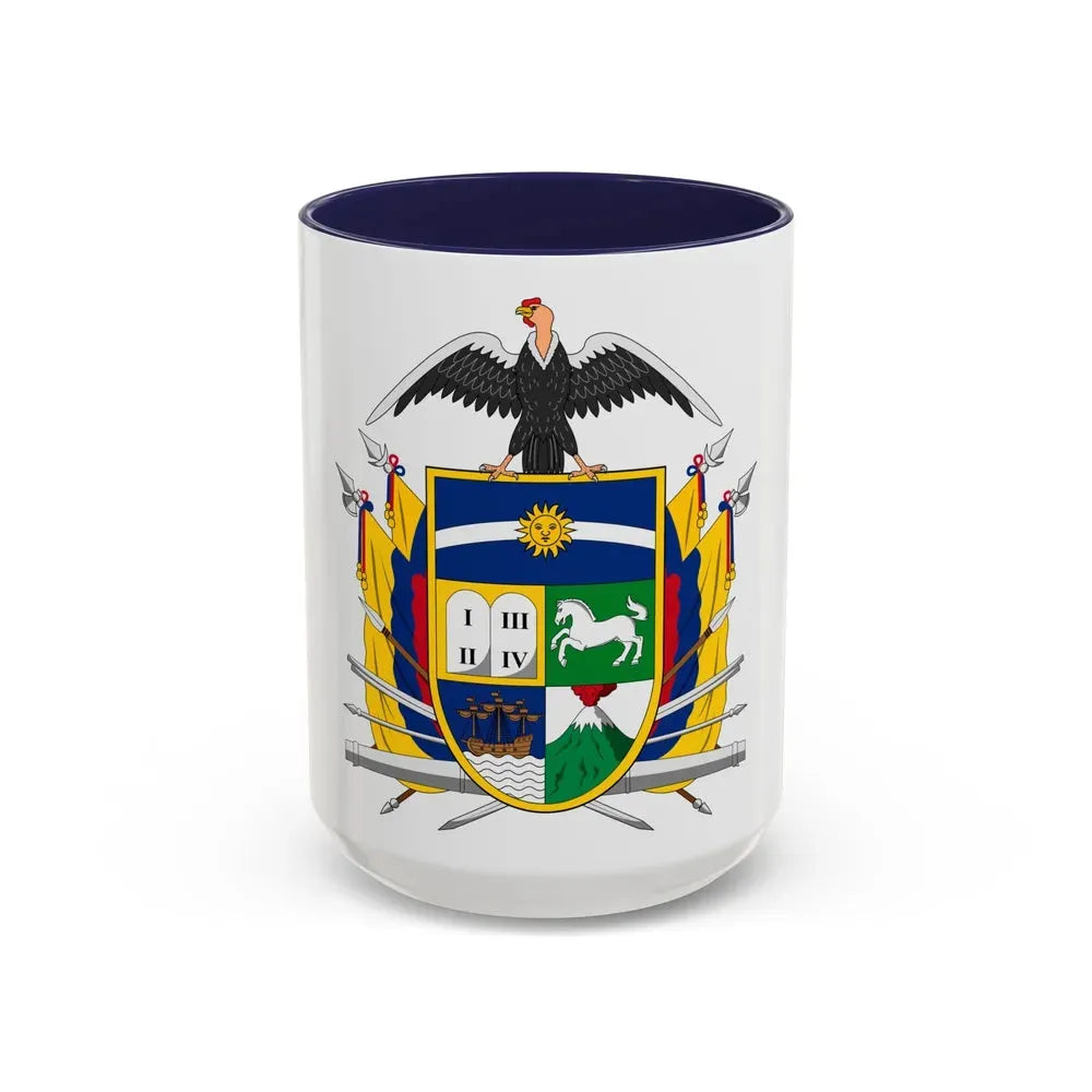 Coat of arms of Ecuador (1843) - Accent Coffee Mug 15oz Navy - Go Mug Yourself