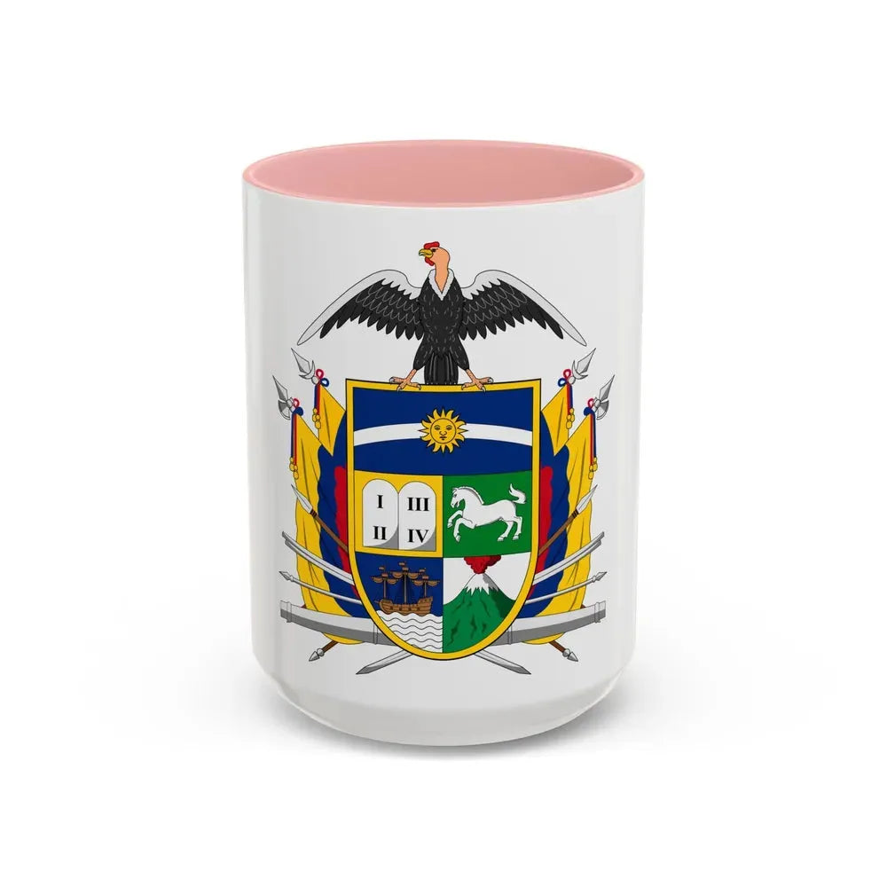 Coat of arms of Ecuador (1843) - Accent Coffee Mug 15oz Pink - Go Mug Yourself