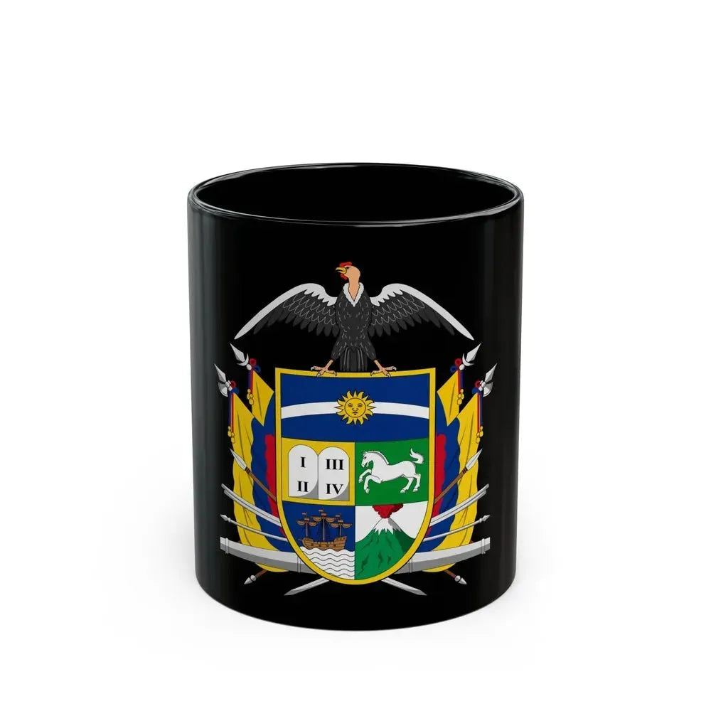 Coat of arms of Ecuador (1843) - Black Coffee Mug 11oz - Go Mug Yourself