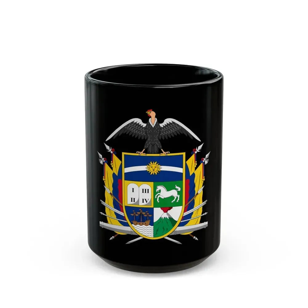 Coat of arms of Ecuador (1843) - Black Coffee Mug 15oz - Go Mug Yourself