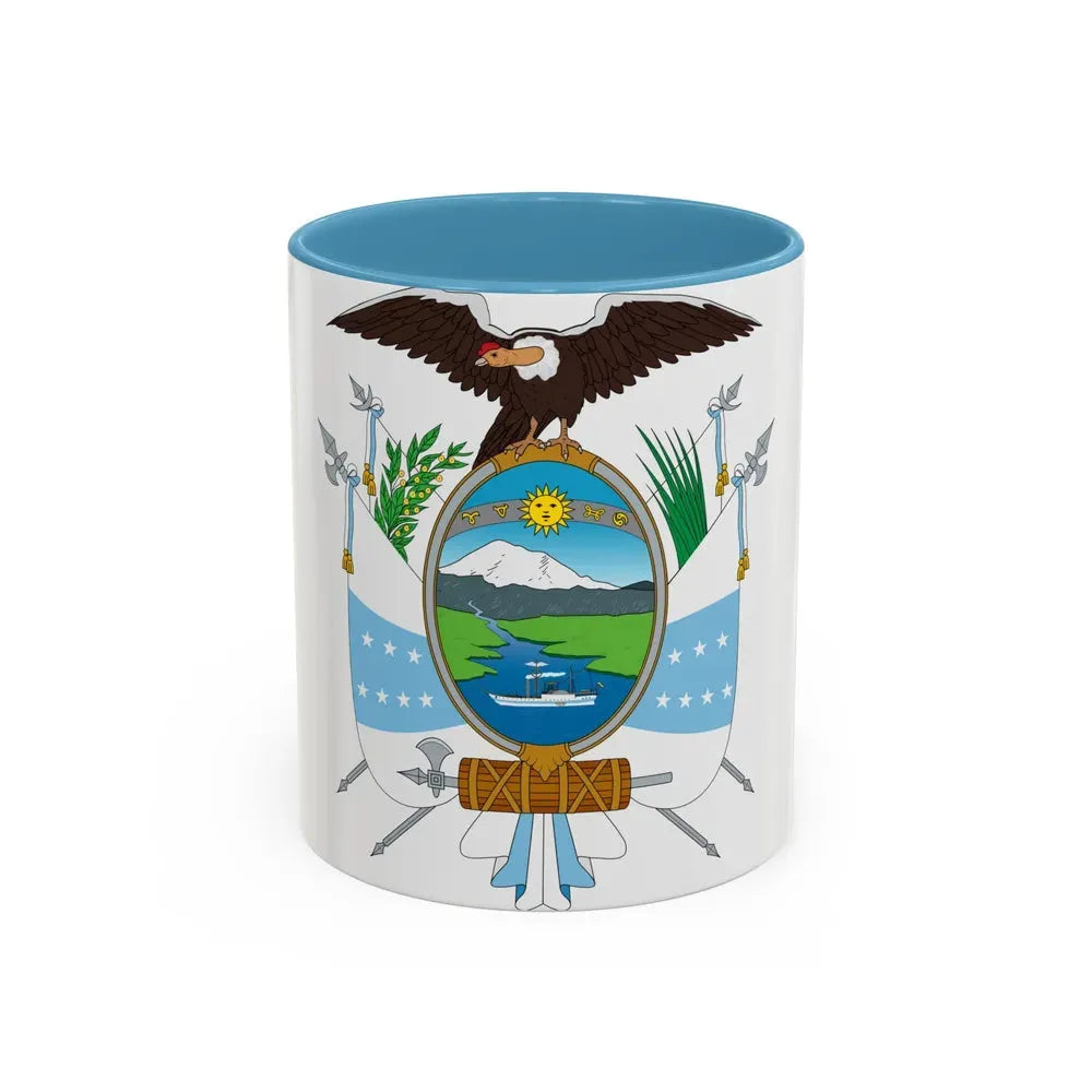 Coat of arms of Ecuador (1845) - Accent Coffee Mug 11oz Light Blue - Go Mug Yourself