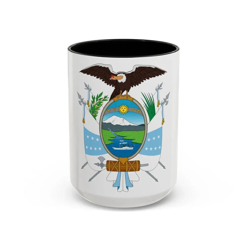Coat of arms of Ecuador (1845) - Accent Coffee Mug 15oz Black - Go Mug Yourself