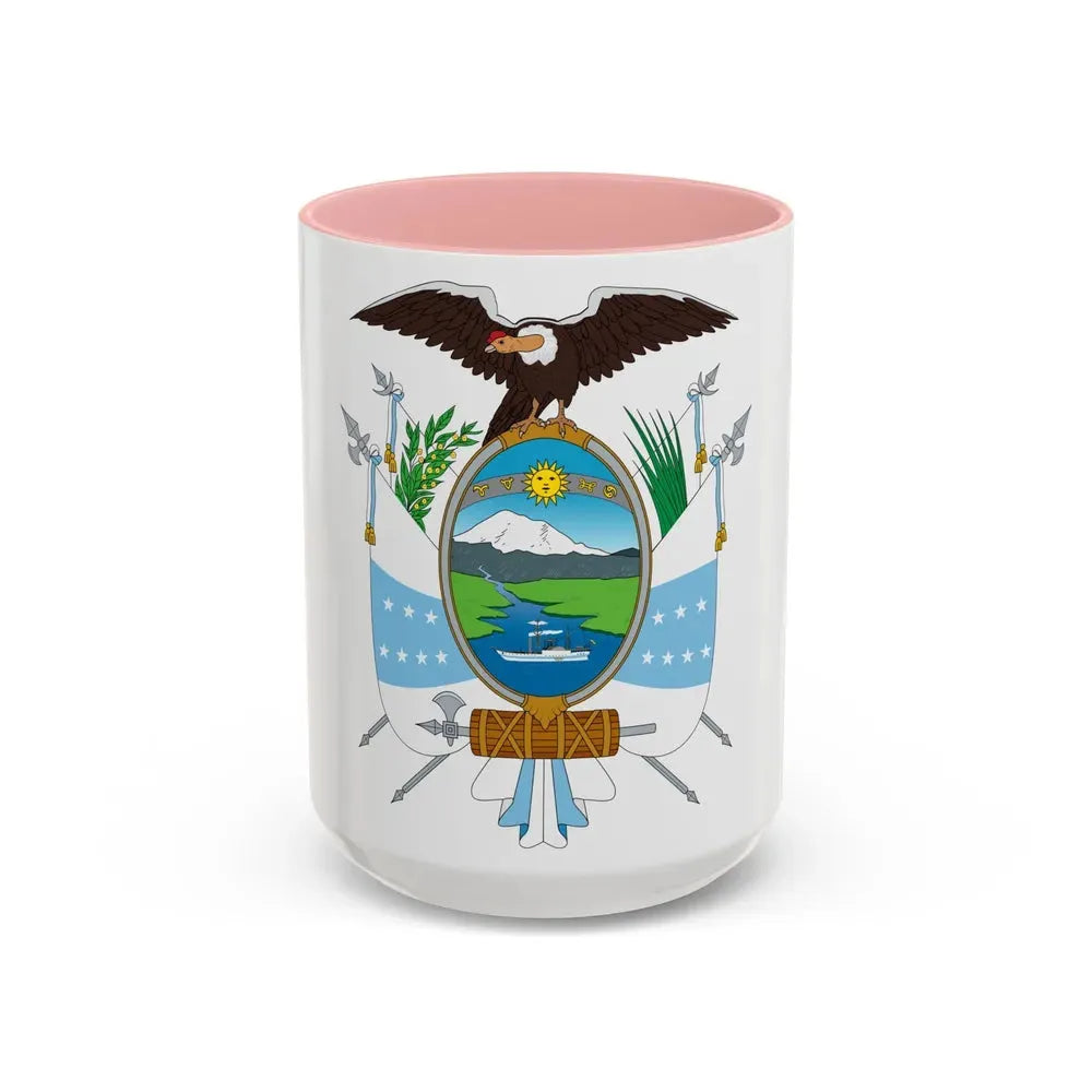 Coat of arms of Ecuador (1845) - Accent Coffee Mug 15oz Pink - Go Mug Yourself