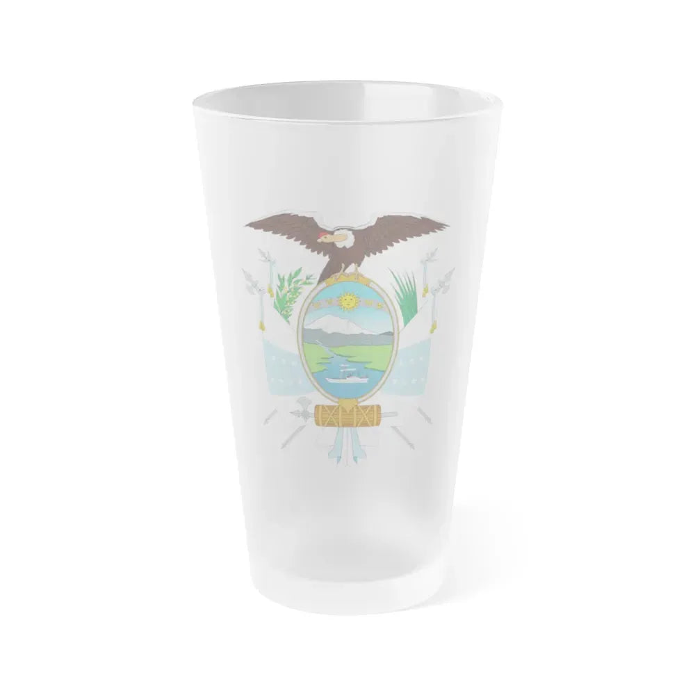 Coat of arms of Ecuador (1845) - Frosted Pint Glass 16oz Default Title - Go Mug Yourself