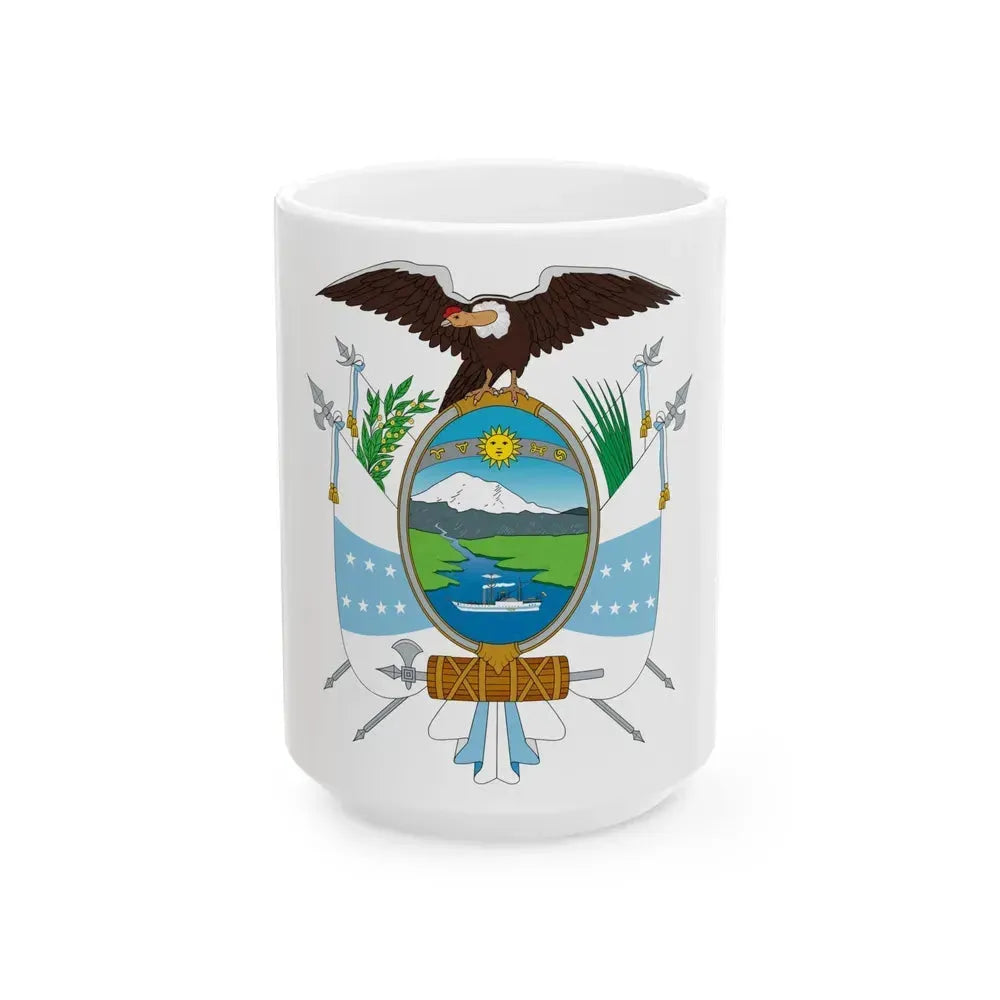 Coat of arms of Ecuador (1845) - White Coffee Mug 15oz - Go Mug Yourself