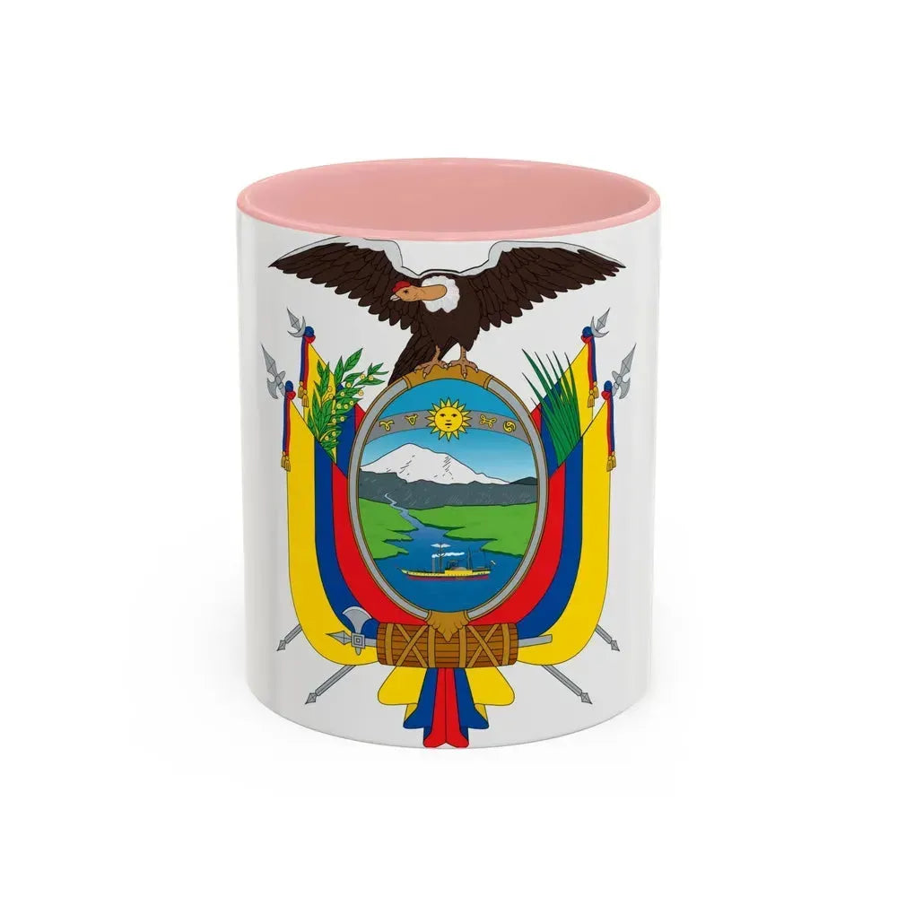 Coat of arms of Ecuador - Accent Coffee Mug 11oz Pink - Go Mug Yourself